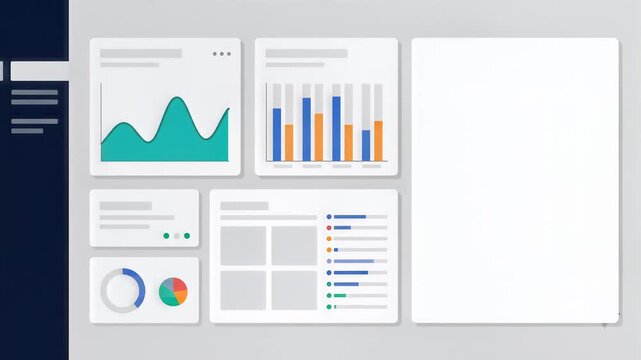 Business Dashboard UI Interface with Data Analytics Graphs and Charts UI Design