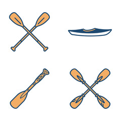 Paddles and kayak boat for water sports recreation activities © copida