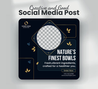 Nature's finest bowls healthy chicken salad web banner template
