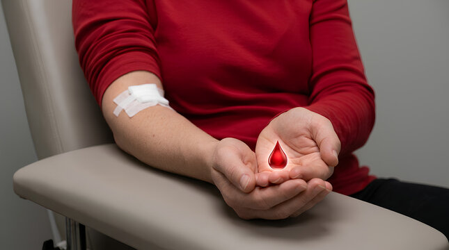 Medical Blood Donation and Hemoglobin Testing in a Clinical Setting Demonstrating Blood Sample Collection