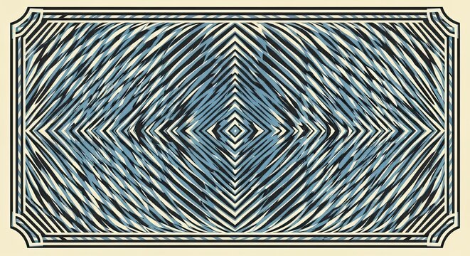 Abstract black and white diamond pattern with decorative frame border