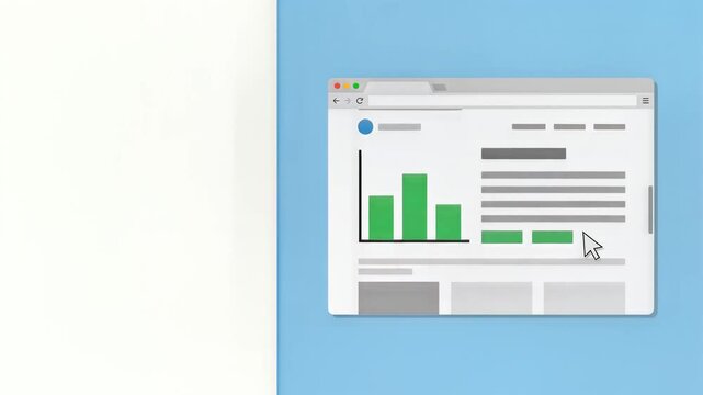 Web Browser Interface Navigation and Data Loading Animation Storyboard