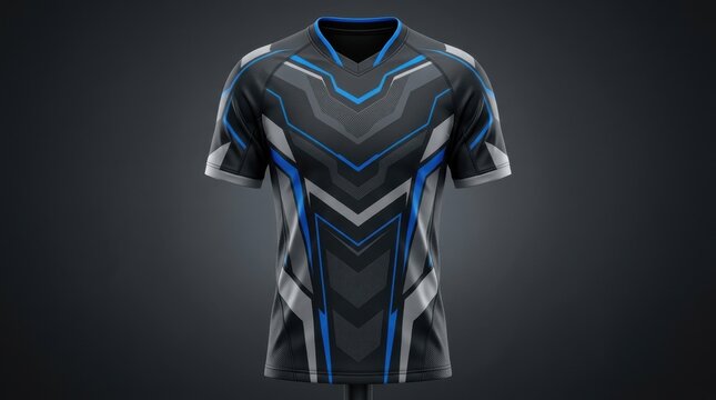 Modern Futuristic Sports Jersey Design with Blue Accents.
