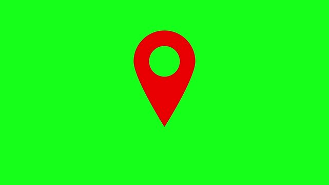 Map pointer icon set with pin symbols for navigation and location markers and animation