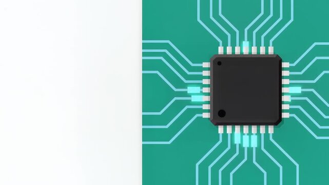 Integrated Circuit Processor with Data Flow Animation Digital Board