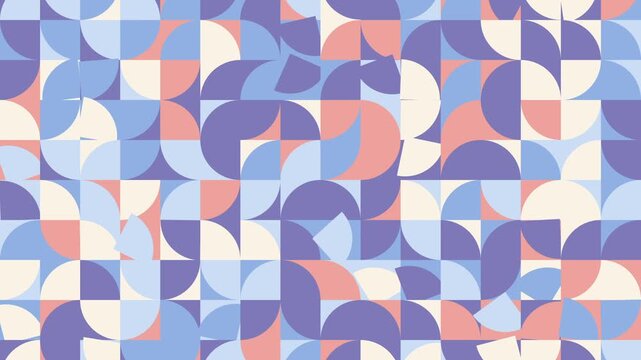 Quarter Circle Mosaic - Pastel Geometric Seamless Loop