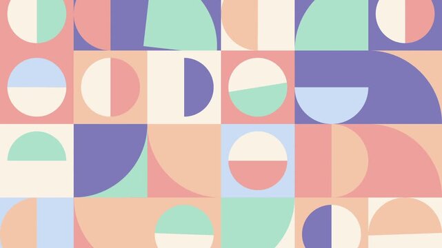 Bauhaus Style Blocks - Pastel Geometric Seamless Loop