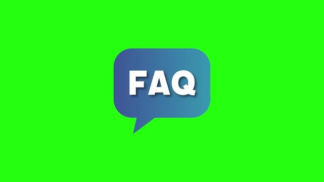 グリーンバック対応「FAQ」のポップな吹き出し文字アニメーション動画素材