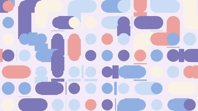 Stretching Blob Grid - Pastel Geometric Seamless Loop