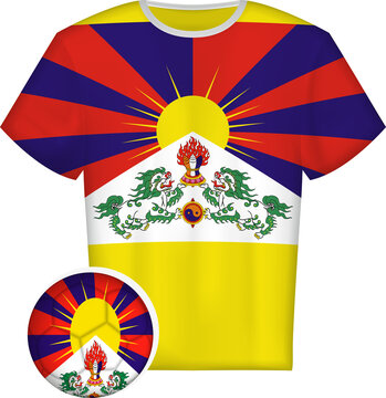 Tibetan Flag Soccer Jersey and Ball