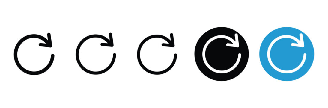 Update button icon featuring refresh and reload symbols for synchronizing data, refreshing pages, retrying actions, and digital interfaces