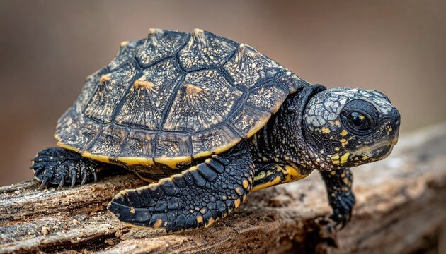 Young turtle showing detailed shell texture