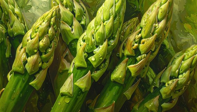 Fresh green asparagus showing tender tips and texture