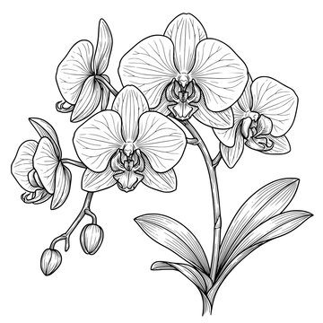 vector illustration of an orchid flower