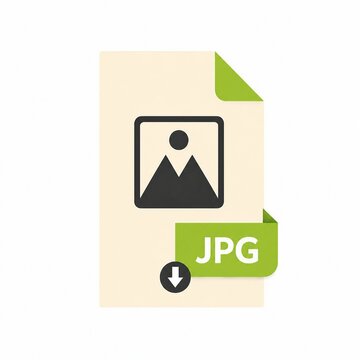 Simple download button with camera icon and jpg file illustration