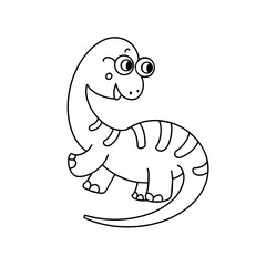 Baby dinosaur diplodocus outline coloring vector. Cute playful scandi minimalist lineart. Nursery kids room decor baby shower design. © AngArt