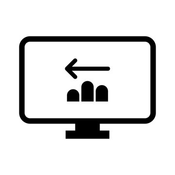 Monitor Three Finger Swipe Left Solid Icon, Touchscreen Navigation Gesture Ui User Input