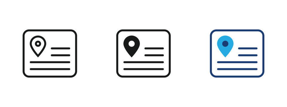 Google business profile icon, local business card map pin address information symbol. vector illustration