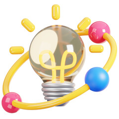 Ideas with Light Bulb 3D illustration © Broto