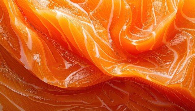 Orange salmon fillet showing natural marbling texture