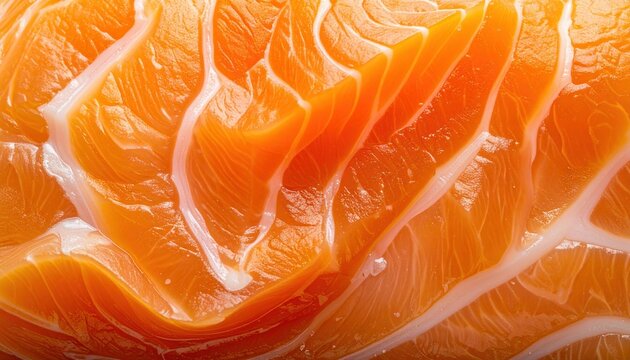 Orange salmon fillet showing natural marbling texture