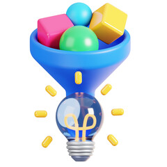 Smart Idea with Funnel 3D illustration © Broto