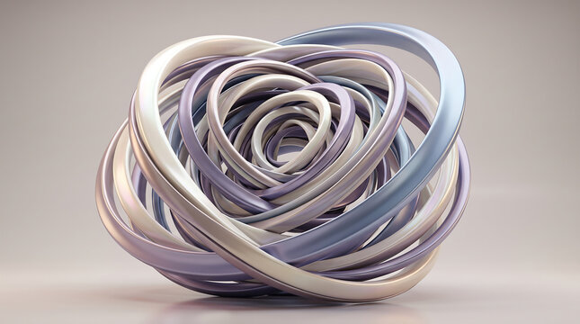 Futuristic Abstract 3D Sculptures with Flowing Curves and Elegant Geometric Forms