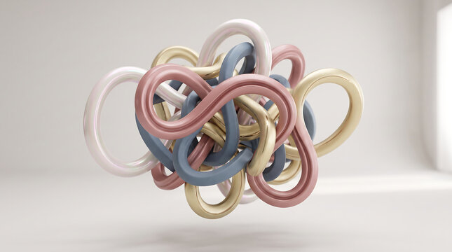 Futuristic Abstract 3D Sculptures with Flowing Curves and Elegant Geometric Forms