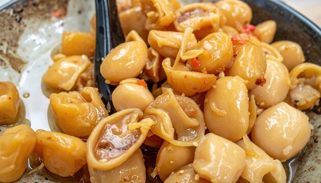 Japanese fermented soybean food showing sticky texture
