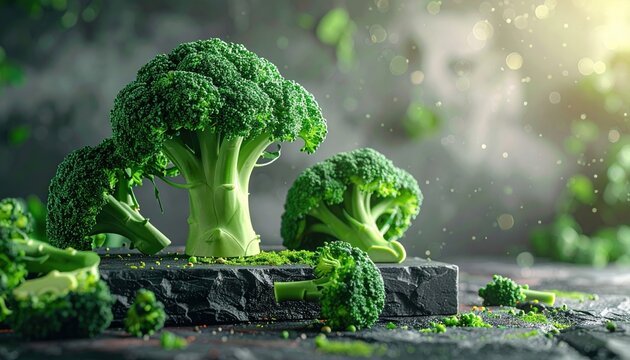 Organic broccoli for healthy cooking concepts