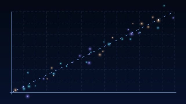 Glowing Bubble Scatter Plot Data Visualization Loop
