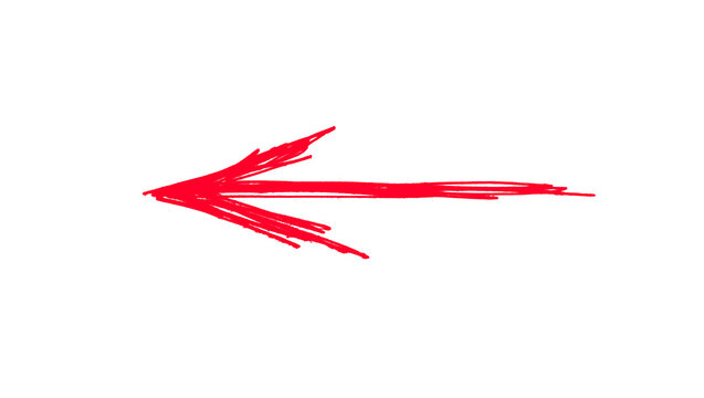 Hand drawn red curved diagonal arrow pair isolated on white background hand sketched graphic elements for infographic, presentation, navigation, web design, UI layouts and creative visual