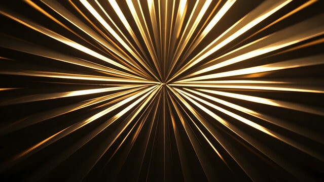 Abstract Luxury Golden Light Burst Background Featuring Radiant Sunburst Rays Emitting From The Center With Elegant Metallic Texture
