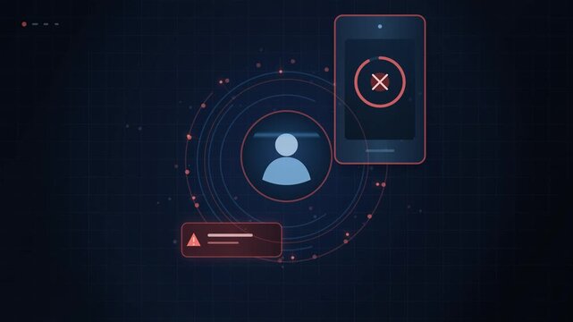 Digital user identification and mobile security scanning animation