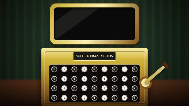 Retro Style Secure Transaction Machine Generating a Unique Six Digit Verification Code for Digital Security
