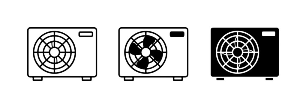 Air conditioner unit icon glyph for app and web