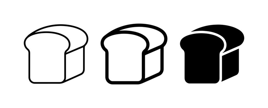 Bread icon solid and outline for app or web