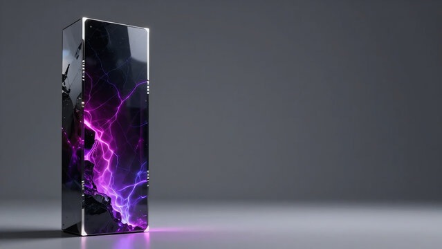 Vertical Cyber Monolith: AI Supercomputing & Neural Network Visual