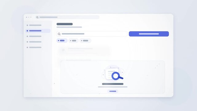 Clean blue minimalist web interface design with search bar