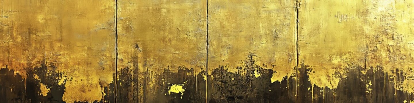 Abstract Gold Paint Background Texture Featuring Grunge Distressed Elements and Layered Metal Design