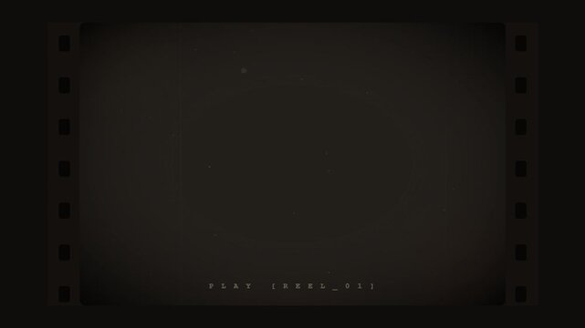 Vintage film strip overlay with retro projector grain and analog scratches
