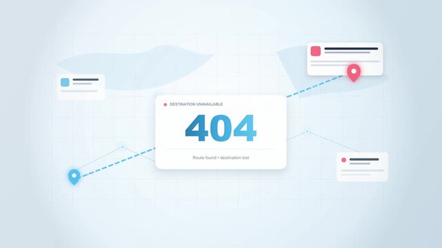 Modern web design showing 404 error page not found interface