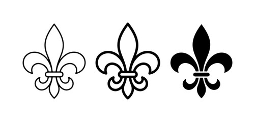 Fleur de lis icon, solid, glyph for logo © SharikaShammi