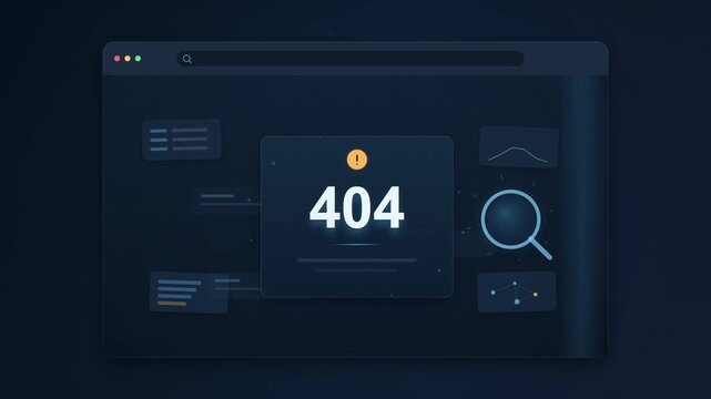 Website browser interface displaying a 404 page error message