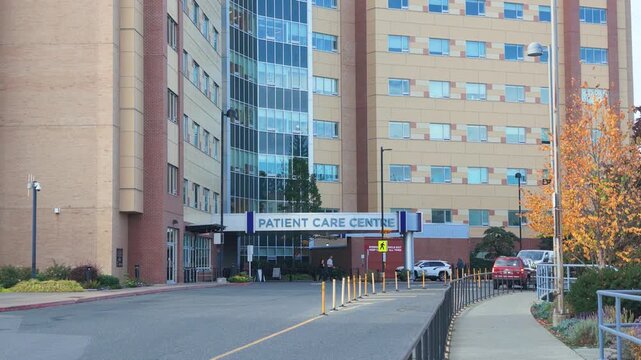 Victoria, British Columbia, Canada - October 6, 2026: Exterior facade of the Patient Care Centre at Royal Jubilee Hospital