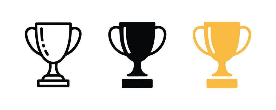 Trophy cup icon representing victory and achievement for success, awards, winning, business goals, sports competitions, and motivation design
