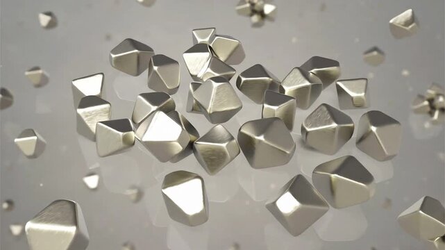 Titanium dioxide nanoparticles, 3D animation. TiO2 nanomaterials used in photocatalysis, coatings, sunscreens, pigments, environmental remediation, sensors and biomedical research.