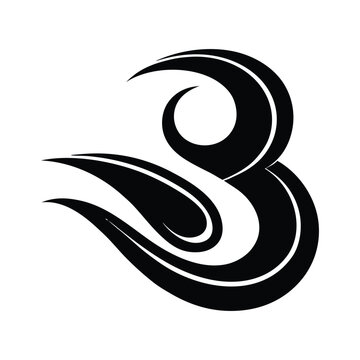 Stylized Letter B Logo Vector Design Illustration