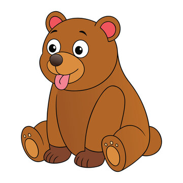 Lazy Bear Cartoon Vector Illustration