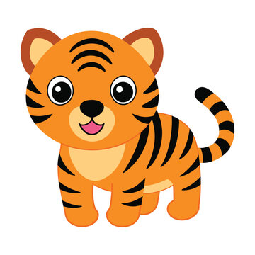 Cute tiger cartoon vector illustration graphic design